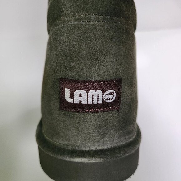 LAMO NIB Water And Stain Resistant Suede Boots Juniper Forest Green Size 11M - Picture 6 of 13